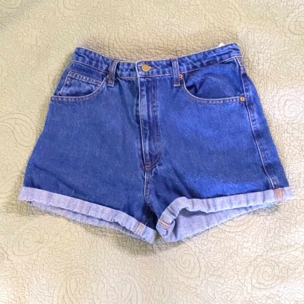 STRADIVARIUS high waisted blue denim shorts EU 40